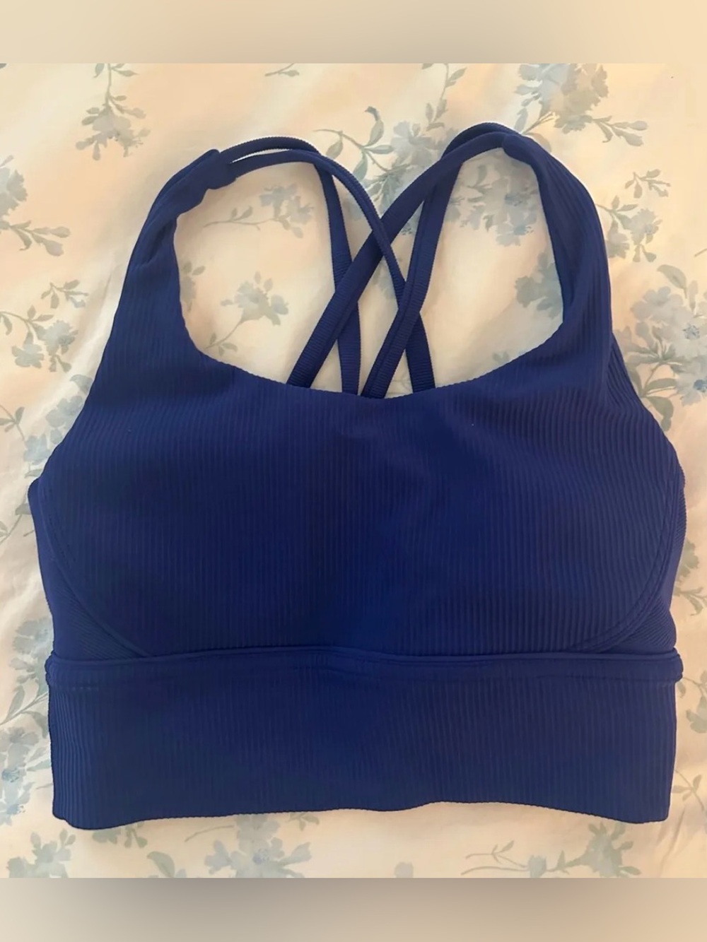 Target Women's Ribbed Crisscross Sports Bra - Navy Blue